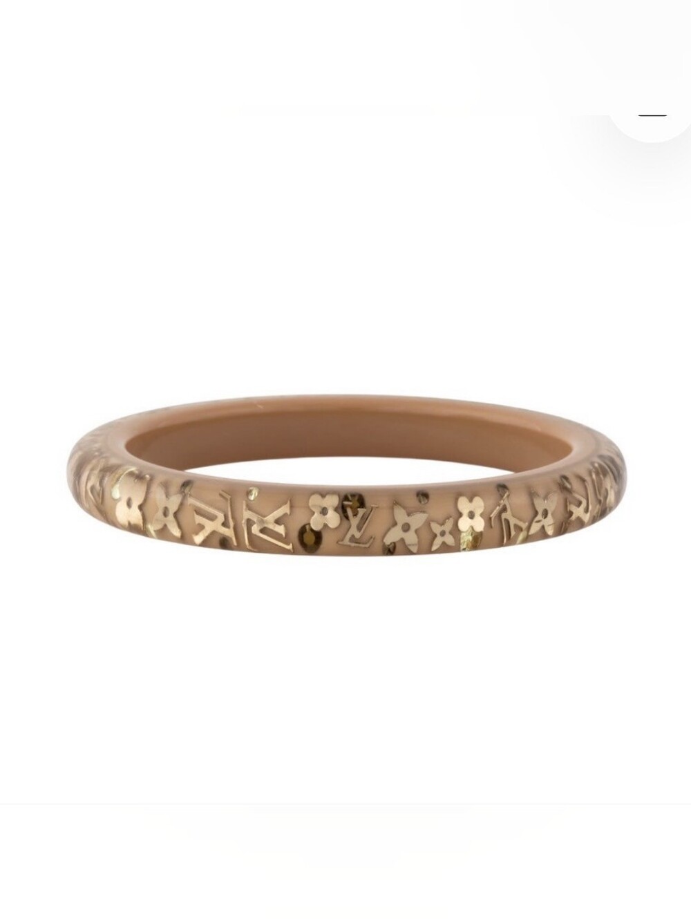 LOUIS VUITTON Vintage Beige Inclusion Bangle Bracelet